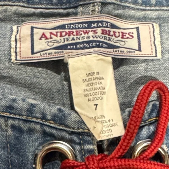 Vintage Andrew’s Blues Light Blue Lace-Up Wide Leg Women’s Jeans - Picture 3 of 8
